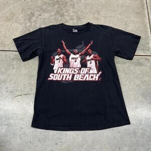 Miami Heat Lebron James Kings Of South Beach Black Shirt Size Medium